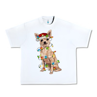 White Chihuahua with christmas lights Urban Heavy Tee - RanaPortraitStore