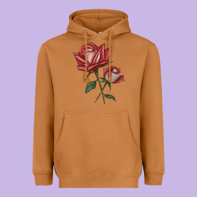 Love Rose Grandiflora Rose Heavyweight Hoodie Designed By Lillyallendesigns