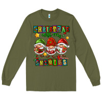 Army Green christmas with my gnomies Long Sleeve Tee - FaDigitalArtStudio