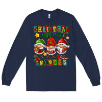 Navy christmas with my gnomies Long Sleeve Tee - FaDigitalArtStudio