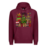 Burgundy feliz navidad Premium Hoodie - MaliasSmallBusiness