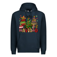 Navy feliz navidad Premium Hoodie - MaliasSmallBusiness