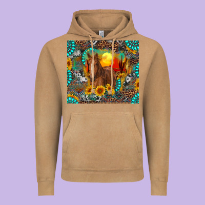 Vintage Hoodie western horse and desert tumbler