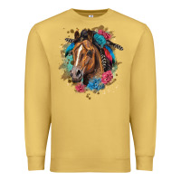 Antique Gold quarter horse floral Premium Sweatshirt - LillyAllenDesigns
