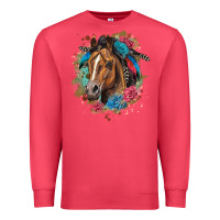 Cardinal quarter horse floral Premium Sweatshirt - LillyAllenDesigns
