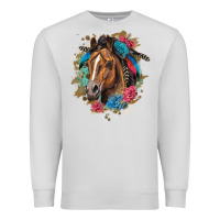Dove Grey quarter horse floral Premium Sweatshirt - LillyAllenDesigns