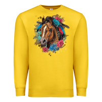 Lemon quarter horse floral Premium Sweatshirt - LillyAllenDesigns