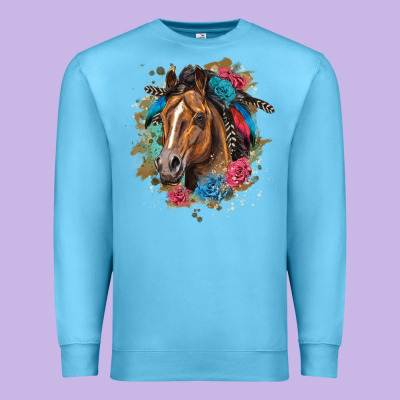 Quarter Horse Floral Premium Sweatshirt Designed By Lillyallendesigns