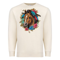 Sandshell quarter horse floral Premium Sweatshirt - LillyAllenDesigns