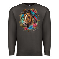 Smoke quarter horse floral Premium Sweatshirt - LillyAllenDesigns