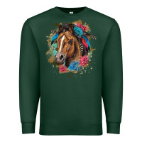 Sports Green quarter horse floral Premium Sweatshirt - LillyAllenDesigns