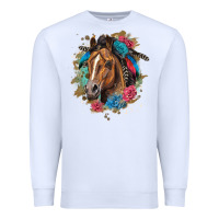 White quarter horse floral Premium Sweatshirt - LillyAllenDesigns