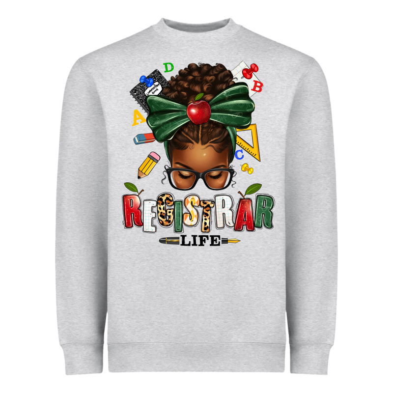 Registrar Life Afro Messy Bun Heavyweight Sweatshirt by texasbilliewilder | Teevron