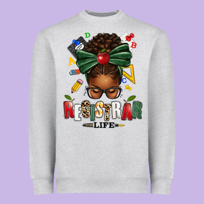 Registrar Life Afro Messy Bun Heavyweight Sweatshirt Designed By Texasbilliewilder