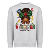 Heather Grey registrar life afro messy bun Heavyweight Sweatshirt - texasbilliewilder