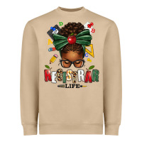 Mushroom registrar life afro messy bun Heavyweight Sweatshirt - texasbilliewilder
