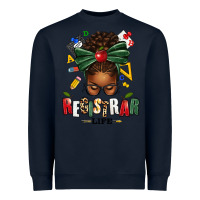 Navy registrar life afro messy bun Heavyweight Sweatshirt - texasbilliewilder