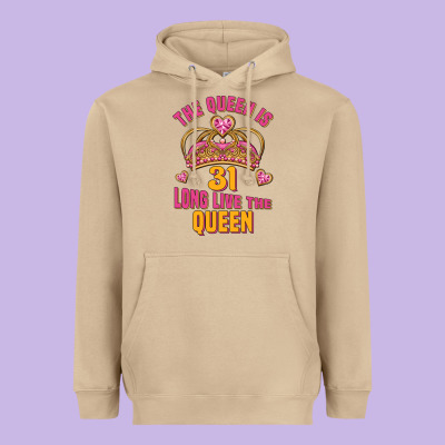 The Queen Is 31 Long Live The Queen Kopya Heavyweight Hoodie Designed By Jasminsmagicworld