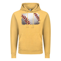 Vintage Mustard baseball brushstroke Vintage Hoodie - RanaPortraitStore