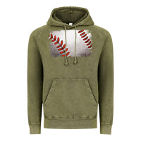 Vintage Olive baseball brushstroke Vintage Hoodie - RanaPortraitStore