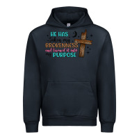 Navy he has taken my brokenness and turned it into my p Urban Hoodie - Artiststas