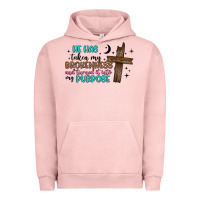 Pigment Salmon he has taken my brokenness and turned it into my p Urban Hoodie - Artiststas