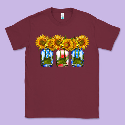 American Sunflower Mason Jar Classic Tee Designed By Hra Design Shop