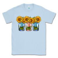 Dusty Blue american sunflower mason jar Classic Tee - HRA Design Shop