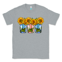 Heather Grey american sunflower mason jar Classic Tee - HRA Design Shop