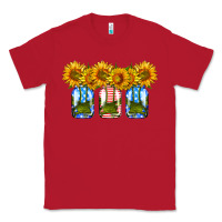 Red american sunflower mason jar Classic Tee - HRA Design Shop