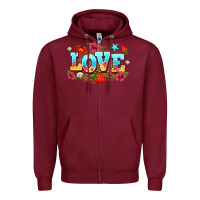 Burgundy love summer Zipper Hoodie - AdoDesignShop