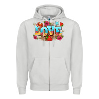 Dove Grey love summer Zipper Hoodie - AdoDesignShop