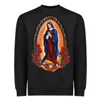 Black Our Lady Of Guadalupe Heavyweight Sweatshirt - RanaPortraitStore