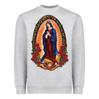 Heather Grey Our Lady Of Guadalupe Heavyweight Sweatshirt - RanaPortraitStore