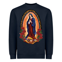 Navy Our Lady Of Guadalupe Heavyweight Sweatshirt - RanaPortraitStore