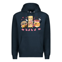 Navy mexican pan dulce cartoon characters Premium Hoodie - MaliasSmallBusiness