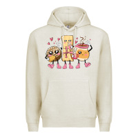 Oatmeal Heather mexican pan dulce cartoon characters Premium Hoodie - MaliasSmallBusiness