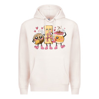 Pale Pink mexican pan dulce cartoon characters Premium Hoodie - MaliasSmallBusiness