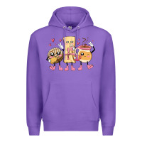 Purple mexican pan dulce cartoon characters Premium Hoodie - MaliasSmallBusiness