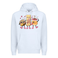 White mexican pan dulce cartoon characters Premium Hoodie - MaliasSmallBusiness