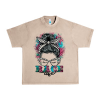 French Oak race life  messy bun Urban Heavy Tee - BarkalooDesign