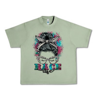 Oil Green race life  messy bun Urban Heavy Tee - BarkalooDesign
