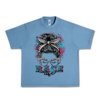 Pebble Blue race life  messy bun Urban Heavy Tee - BarkalooDesign