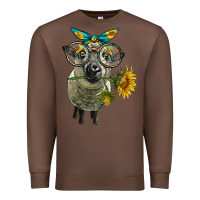 Chestnut cute hempshire sheep with eyeglasses Premium Sweatshirt - LillyAllenDesigns