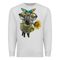 Dove Grey cute hempshire sheep with eyeglasses Premium Sweatshirt - LillyAllenDesigns