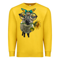 Lemon cute hempshire sheep with eyeglasses Premium Sweatshirt - LillyAllenDesigns