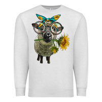 Oatmeal Heather cute hempshire sheep with eyeglasses Premium Sweatshirt - LillyAllenDesigns