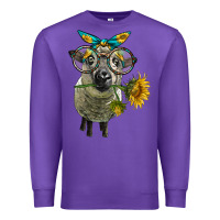 Purple cute hempshire sheep with eyeglasses Premium Sweatshirt - LillyAllenDesigns
