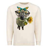 Sandshell cute hempshire sheep with eyeglasses Premium Sweatshirt - LillyAllenDesigns