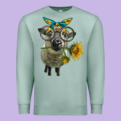 Cute Hempshire Sheep With Eyeglasses Premium Sweatshirt Designed By Lillyallendesigns
